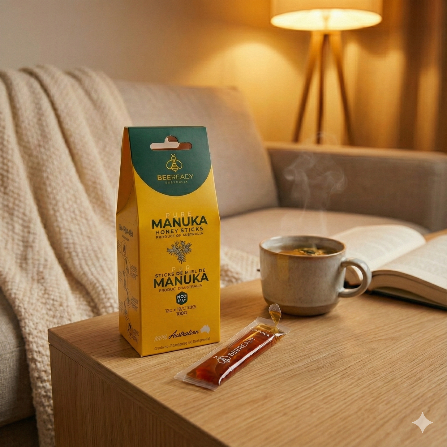 30 Days Supply - MGO 100+ Premium Australian Manuka Honey Sticks (12g x 30 Sticks)