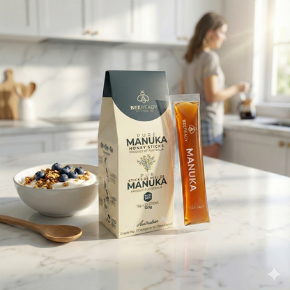 60 Days Supply – MGO 100+ & MGO 300+ Mixed Manuka Honey Sticks Bundle 30 Sticks Each